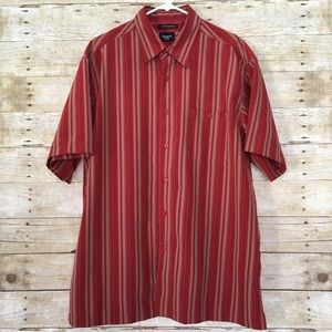 Haggar Red Striped Button Up Shirt